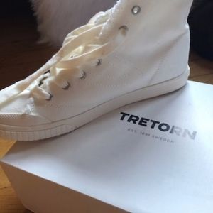 Tretorn high top canvas sneakers